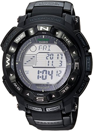 Casio Men's 'PRO TREK' Quartz Resin Sport Watch, Color:Black (Model: PRW2500-1A)