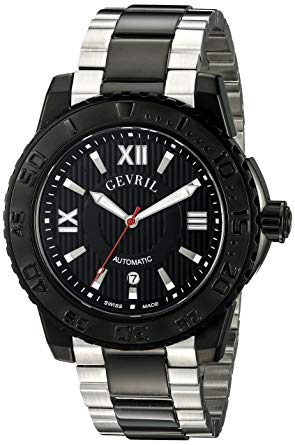 Gevril Seacloud Mens Swiss Automatic Two Tone Stainless Steel Bracelet Watch, (Model: 3110B)