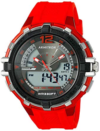 Armitron Sport Men's 20/5134RED Analog-Digital Chronograph Red Resin Strap Watch