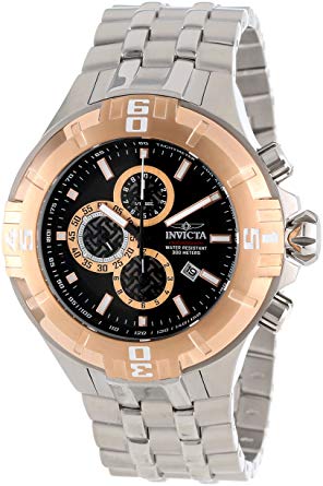 Invicta Men's 12354 Pro Diver Chronograph Black Dial Stainless Steel Watch