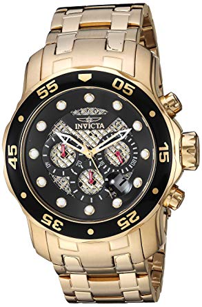 Invicta Men's 'Pro Diver' Quartz Stainless Steel Diving Watch, Color Gold-Toned (Model: 25332)