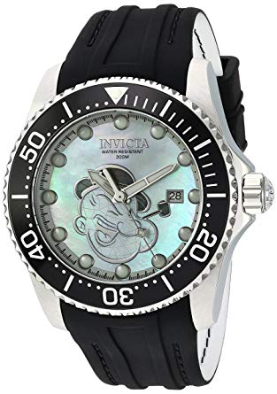 Invicta Men's 'Character Collection' Automatic Stainless Steel and Silicone Diving Watch, Color Black (Model: 24474)