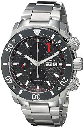 Edox Men's 01114 3M NIN Chronoffshore Analog Display Swiss Automatic Silver Watch