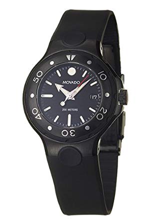 Movado Midsize 2600045 Series 800 Black Thermoresin Strap Watch