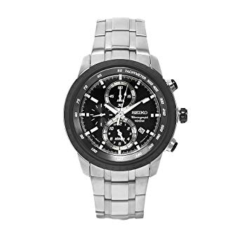 Seiko Men's SNAB51  Stainless-Steel Analog with Black Dial Watch