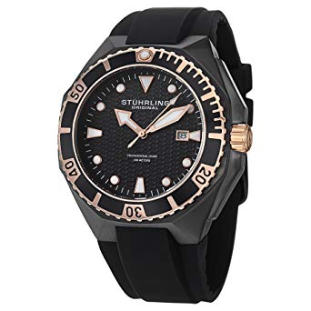 Stuhrling Original Men's 823.02 Leisure Gen Hex Analog Display Swiss Quartz Black Watch