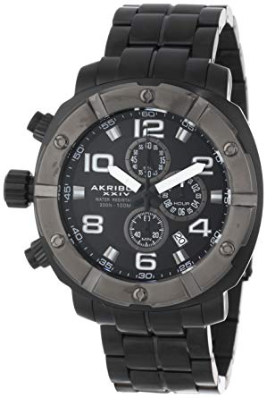 Akribos XXIV Men's AK576BK Conqueror Diver's Chronograph Stainless Steel Bracelet Watch