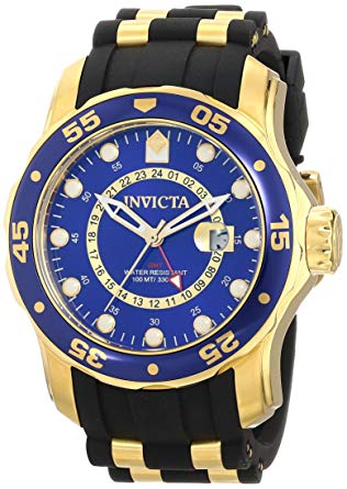 Invicta Men's 6993 Pro Diver Collection GMT Blue Dial Black Polyurethane Watch