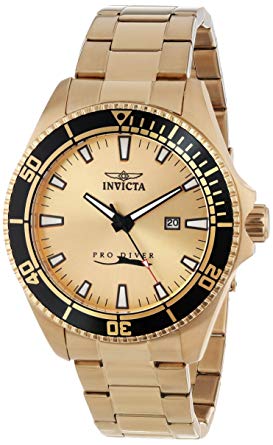 Invicta Men's 15186SYB Pro Diver 18k Yellow Gold Ion-Plated Stainless Steel Watch with Impact Case