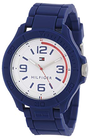 Tommy Hilfiger Men's 1790941 Cool Sport Silicone Wrapped Case and Blue Silicone Strap Watch