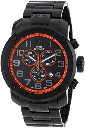 Swiss Precimax Men's SP13016 Marauder Pro Black Dial with Black Stainless Steel Band Watch