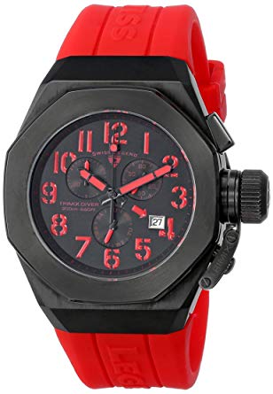 Swiss Legend Men's 10542-BB-01-RDA Trimix Diver Chronograph Black Dial Red Silicone Watch