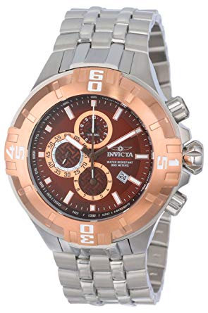 Invicta Men's 12357 Pro Diver Chronograph Brown Dial Stainless Steel Watch