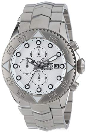 Invicta Men's 13096 Pro Diver Chronograph Silver Textured Dial Stainless Steel Watch