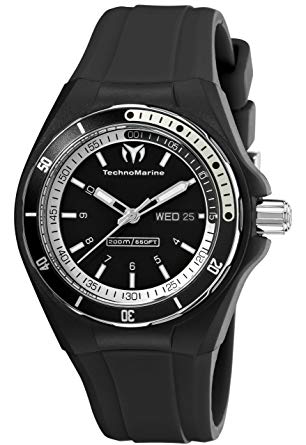 TechnoMarine Unisex 110012 Cruise Sport 3 Hands Black and White Dial Watch