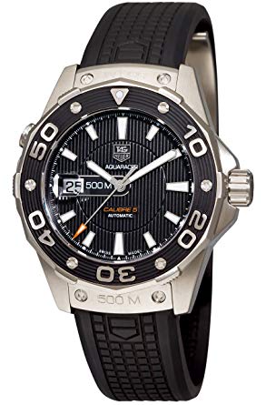 TAG Heuer Men's WAJ2110.FT6015 Aquaracer Calibre 5 Automatic 500M Black Rubber Watch