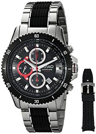 Jiusko Men's 65LSB02 Speedmaster Series Analog Display Quartz Black Watch