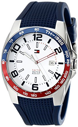 Tommy Hilfiger Men's 1790885 Stainless Steel Watch With Blue Silicone Band