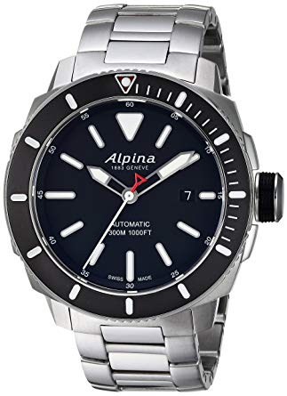 Alpina Men's 'Seastrong' Swiss Automatic Stainless Steel Diving Watch, Color Silver-Toned (Model: AL-525LBG4V6B)