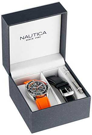 Nautica Unisex N09908G Sport Ring Multifunction Stainless Steel Watch With Two Interchangable Bands