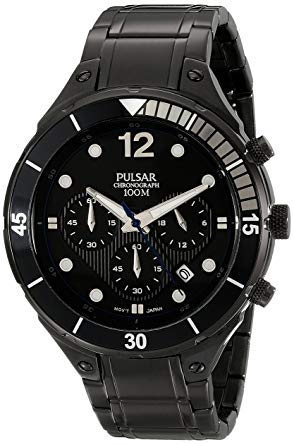 Pulsar Men's PT3637 Analog Display Analog Quartz Black Watch