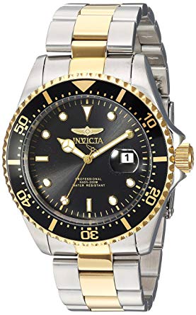 Invicta Men's 'Pro Diver' Quartz Stainless Steel Diving Watch, Color:Two Tone (Model: 23229)