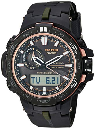 Casio Men's 'Pro Trek' Quartz Stainless Steel and Resin Sport Watch, Color Black (Model: PRW-S6000Y-1CR)