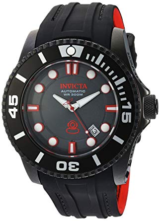 Invicta Men's 'Pro Diver' Automatic Stainless Steel and Silicone Diving Watch, Color Black (Model: 20205)