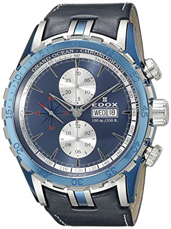 Edox Men's 01121 357B BUIN Grand Ocean Analog Display Swiss Automatic Blue Watch