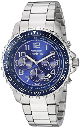 Invicta Men's 6621 II Collection Chronograph Stainless Steel Silver/Blue Dial Watch