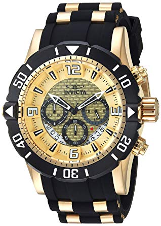 Invicta Men's 'Pro Diver' Quartz Stainless Steel and Polyurethane Diving Watch, Color:Two Tone (Model: 23700)